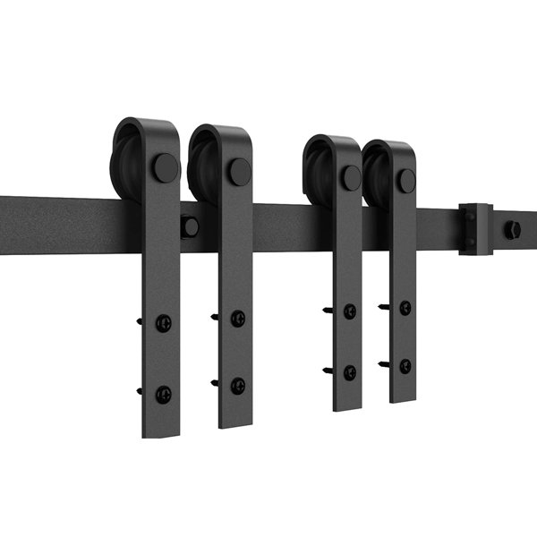 Boshen Rustic Sliding Standard Double Track Barn Door Hardware Kit